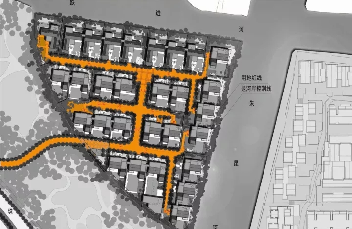 王字型路網(wǎng)造分解人流，保證入口私密性