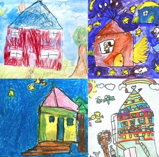 幼兒畫作——對房子的認知